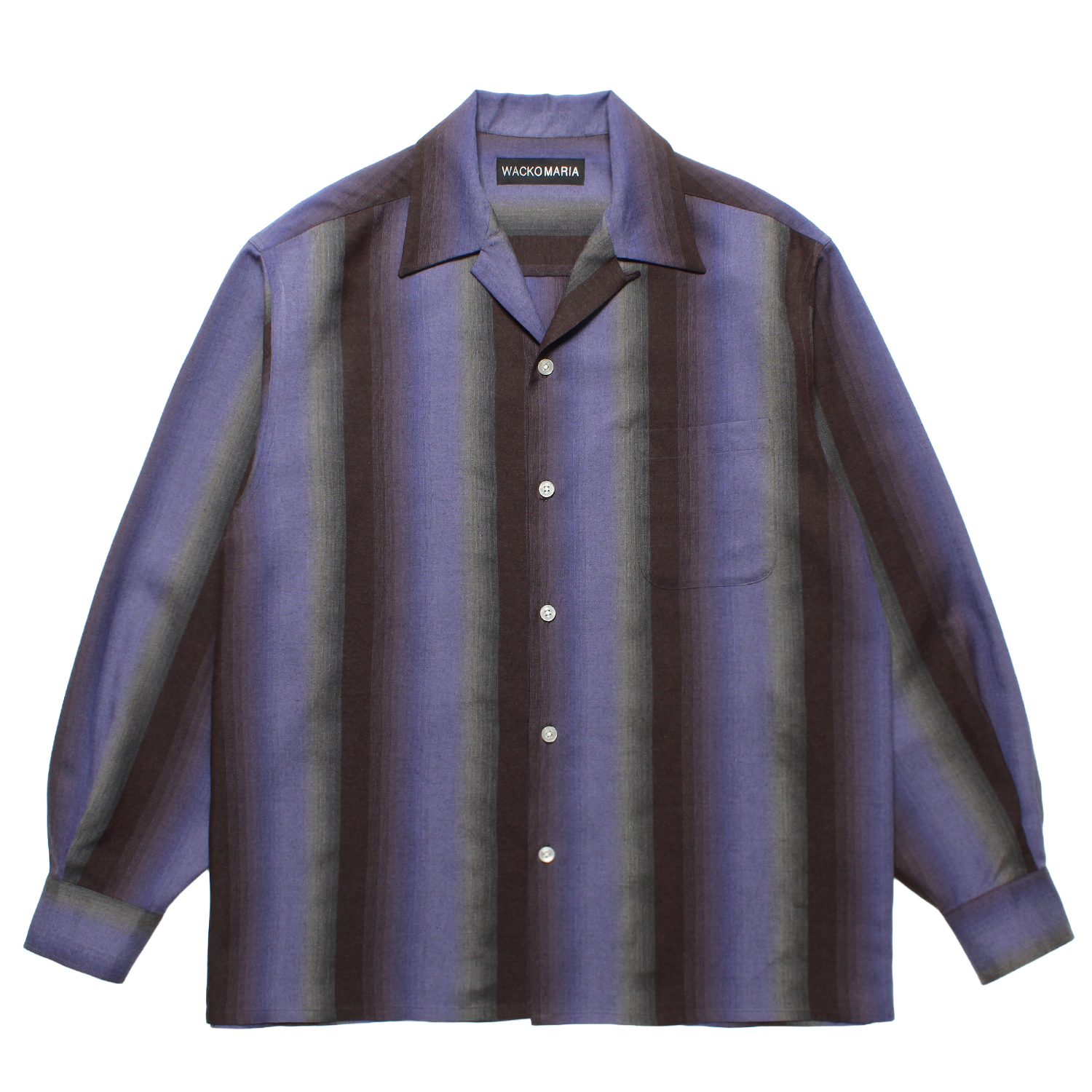STRIPED OPEN COLLAR SHIRT L/S