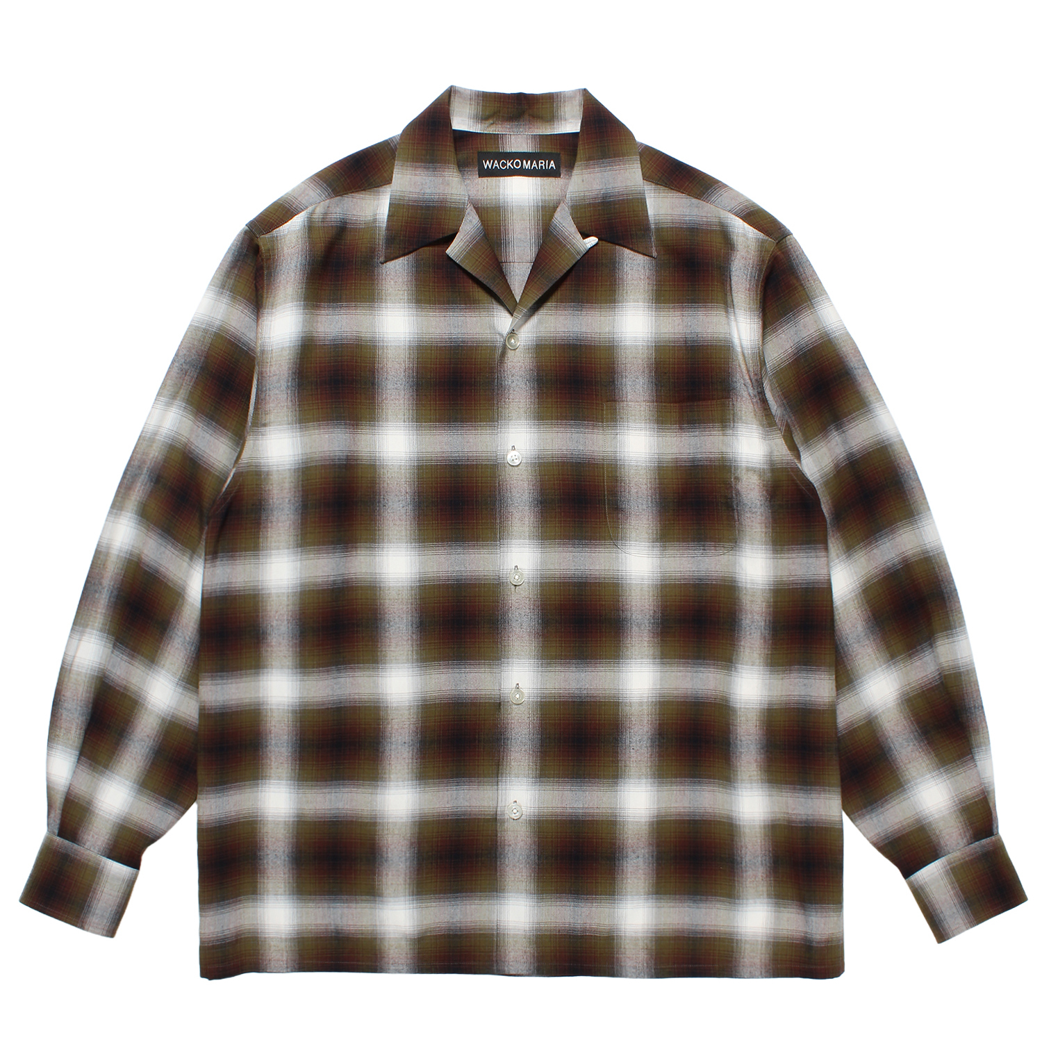 OMBRE CHECK OPEN COLLAR SHIRT L/S (TYPE-1)