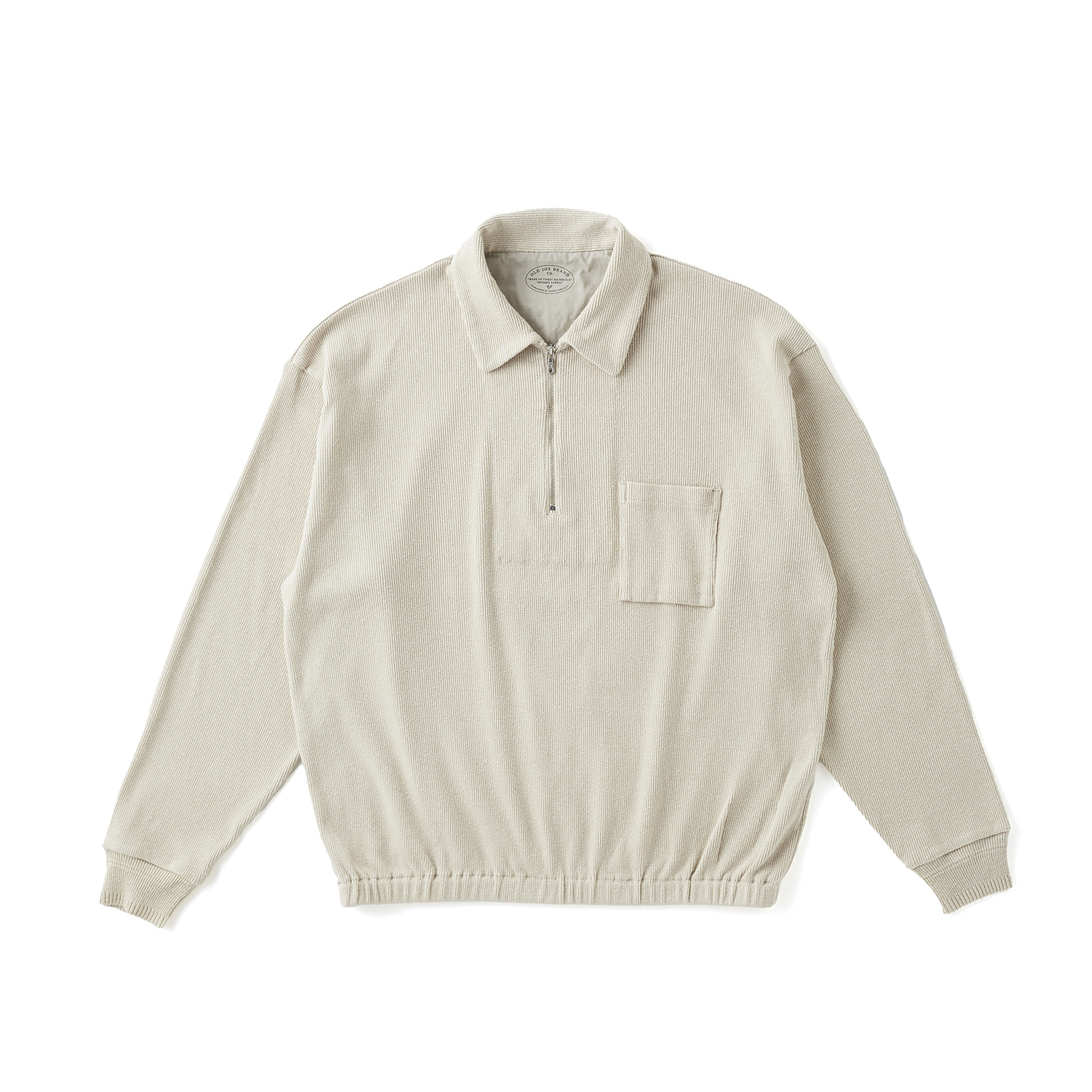 QUATER ZIP SILK NEP RIBED SHIRTS